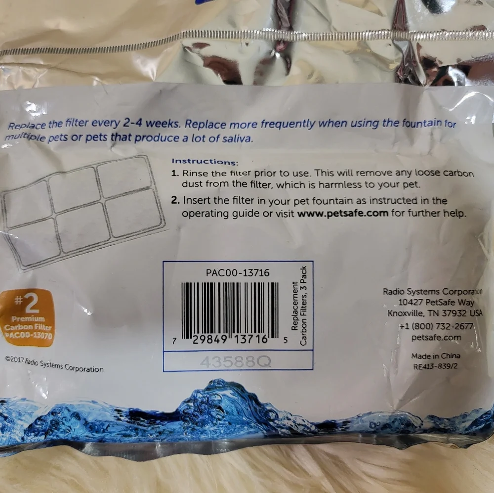 PetSafe Drinkwell Premium Replacement Carbon Filters 3pk NWT
